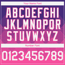 Load image into Gallery viewer, Custom Purple White-Pink 3D Gradient Square Shape Authentic Baseball Jersey