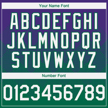 Load image into Gallery viewer, Custom Purple White-Kelly Green 3D Gradient Square Shape Authentic Baseball Jersey