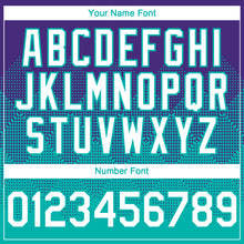 Load image into Gallery viewer, Custom Purple White-Aqua 3D Gradient Square Shape Authentic Baseball Jersey