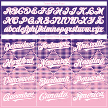 Load image into Gallery viewer, Custom Purple White-Light Pink 3D Gradient Square Shape Authentic Baseball Jersey