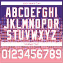 Load image into Gallery viewer, Custom Purple White-Medium Pink 3D Gradient Square Shape Authentic Baseball Jersey