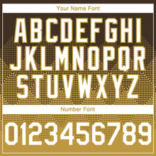 Load image into Gallery viewer, Custom Brown White-Old Gold 3D Gradient Square Shape Authentic Baseball Jersey