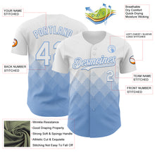 Load image into Gallery viewer, Custom White Light Blue 3D Gradient Square Shape Authentic Baseball Jersey