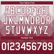 Load image into Gallery viewer, Custom White Burgundy 3D Gradient Square Shape Authentic Baseball Jersey