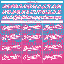 Charger l'image dans la galerie, Custom Sky Blue White-Pink 3D Gradient Square Shape Authentic Baseball Jersey
