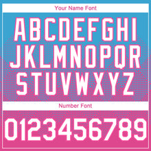 Charger l'image dans la galerie, Custom Sky Blue White-Pink 3D Gradient Square Shape Authentic Baseball Jersey