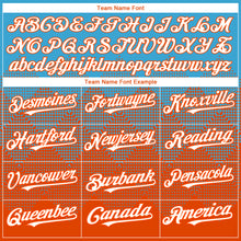 Charger l'image dans la galerie, Custom Sky Blue White-Orange 3D Gradient Square Shape Authentic Baseball Jersey