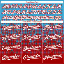 Charger l'image dans la galerie, Custom Sky Blue White-Red 3D Gradient Square Shape Authentic Baseball Jersey
