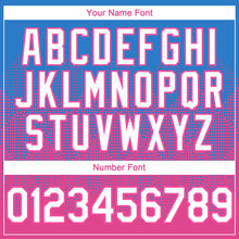 Load image into Gallery viewer, Custom Electric Blue White-Pink 3D Gradient Square Shape Authentic Baseball Jersey