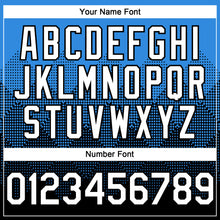 Load image into Gallery viewer, Custom Electric Blue White-Black 3D Gradient Square Shape Authentic Baseball Jersey