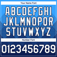 Load image into Gallery viewer, Custom Electric Blue White-Navy 3D Gradient Square Shape Authentic Baseball Jersey