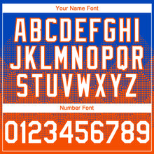 Laden Sie das Bild in den Galerie-Viewer, Custom Thunder Blue White-Orange 3D Gradient Square Shape Authentic Baseball Jersey