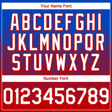 Laden Sie das Bild in den Galerie-Viewer, Custom Thunder Blue White-Red 3D Gradient Square Shape Authentic Baseball Jersey