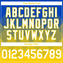 Laden Sie das Bild in den Galerie-Viewer, Custom Thunder Blue White-Yellow 3D Gradient Square Shape Authentic Baseball Jersey