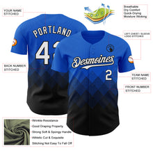 Laden Sie das Bild in den Galerie-Viewer, Custom Thunder Blue White-Black 3D Gradient Square Shape Authentic Baseball Jersey