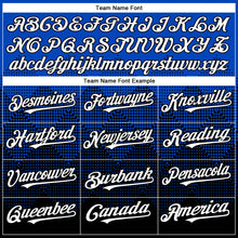 Laden Sie das Bild in den Galerie-Viewer, Custom Thunder Blue White-Black 3D Gradient Square Shape Authentic Baseball Jersey