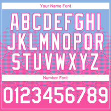 Load image into Gallery viewer, Custom Light Blue White-Pink 3D Gradient Square Shape Authentic Baseball Jersey