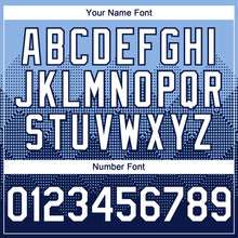 Load image into Gallery viewer, Custom Light Blue White-Navy 3D Gradient Square Shape Authentic Baseball Jersey