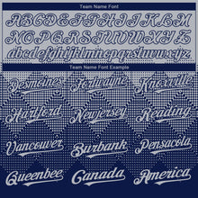 Load image into Gallery viewer, Custom Gray Navy 3D Gradient Square Shape Authentic Baseball Jersey