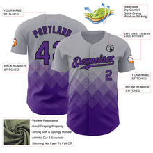 Load image into Gallery viewer, Custom Gray Purple-Black 3D Gradient Square Shape Authentic Baseball Jersey
