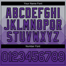 Load image into Gallery viewer, Custom Gray Purple-Black 3D Gradient Square Shape Authentic Baseball Jersey