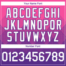 Load image into Gallery viewer, Custom Pink White-Purple 3D Gradient Square Shape Authentic Baseball Jersey