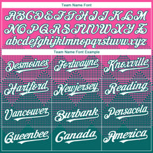 Load image into Gallery viewer, Custom Pink White-Teal 3D Gradient Square Shape Authentic Baseball Jersey