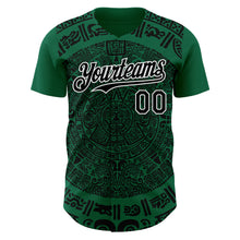 Загрузить изображение в средство просмотра галереи, Custom Kelly Green Black-White 3D Mexico Authentic Baseball Jersey