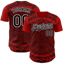 Загрузить изображение в средство просмотра галереи, Custom Red Black-White 3D Mexico Authentic Baseball Jersey