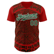 Загрузить изображение в средство просмотра галереи, Custom Red Green-White 3D Mexico Authentic Baseball Jersey