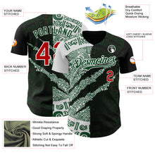Загрузить изображение в средство просмотра галереи, Custom Black Red Green-White 3D Mexico Scratch Authentic Baseball Jersey