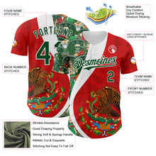 Загрузить изображение в средство просмотра галереи, Custom Red Green-White 3D Mexico Authentic Baseball Jersey
