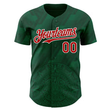 Загрузить изображение в средство просмотра галереи, Custom Kelly Green Red-White 3D Mexico Authentic Baseball Jersey