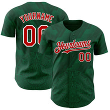 Загрузить изображение в средство просмотра галереи, Custom Kelly Green Red-White 3D Mexico Authentic Baseball Jersey