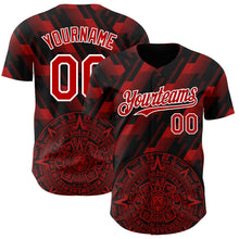 Загрузить изображение в средство просмотра галереи, Custom Black Red-White 3D Mexico Authentic Baseball Jersey