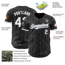 Загрузить изображение в средство просмотра галереи, Custom Black Gray Pinstripe White 3D Pattern Design Fragment Art Authentic Baseball Jersey