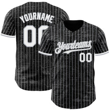 Загрузить изображение в средство просмотра галереи, Custom Black Gray Pinstripe White 3D Pattern Design Fragment Art Authentic Baseball Jersey