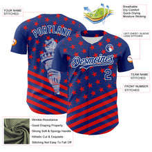 Laden Sie das Bild in den Galerie-Viewer, Custom Royal Red-White 3D Patriotic American Flag Authentic Baseball Jersey