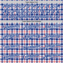 Load image into Gallery viewer, Custom White Royal-Red 3D Pattern Design Patriotic American Symbol Plaid Authentic Baseball Jersey