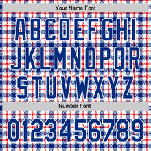 Load image into Gallery viewer, Custom White Royal-Red 3D Pattern Design Patriotic American Symbol Plaid Authentic Baseball Jersey