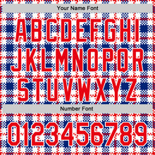 Load image into Gallery viewer, Custom White Fire Red-Royal 3D Pattern Design Patriotic American Symbol Plaid Authentic Baseball Jersey