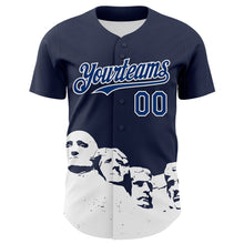 Load image into Gallery viewer, Custom Navy US Navy Blue-White 3D Pattern Design Patriotic American Spirit President's Day Authentic Baseball Jersey