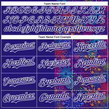 Load image into Gallery viewer, Custom Dark Purple White 3D Pattern Design Patriotic American Spirit Firework Authentic Baseball Jersey