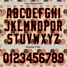 Load image into Gallery viewer, Custom City Cream Black-Red 3D Patriotic American Flag Authentic Baseball Jersey