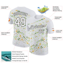 Charger l'image dans la galerie, Custom White Black 3D Pickleball Paddles Balls Floral Performance T-Shirt