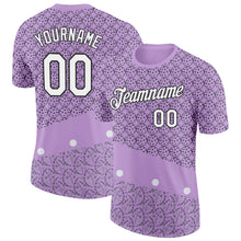 Загрузить изображение в средство просмотра галереи, Custom Light Purple White-Black 3D Pickleball Balls Floral Performance T-Shirt