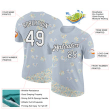 Charger l'image dans la galerie, Custom Silver White-Black 3D Pickleball Paddles Balls Floral Performance T-Shirt