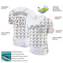 Laden Sie das Bild in den Galerie-Viewer, Custom White Black 3D Pickleball Paddles Balls Floral Performance T-Shirt