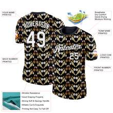 Charger l'image dans la galerie, Custom Black White 3D Pickleball Paddles Balls Floral Performance T-Shirt