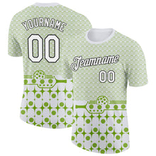Charger l'image dans la galerie, Custom Green White-Black 3D Pickleball Paddles Balls Performance T-Shirt